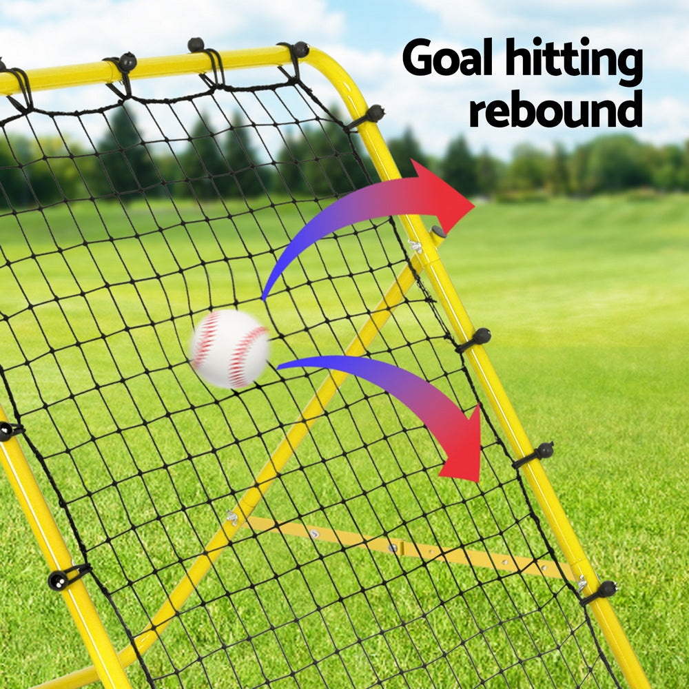 Soccer & Soccer Accessories: Everfit Baseball Soccer Net Rebounder Football Goal Net Sports Training Aid Yellow