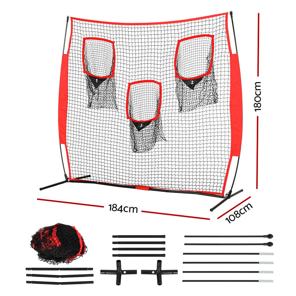 Soccer & Soccer Accessories: Everfit 1.8m Football Soccer Net Portable Goal Net Training 3 Target Zone