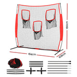 Soccer & Soccer Accessories: Everfit 1.8m Football Soccer Net Portable Goal Net Training 3 Target Zone