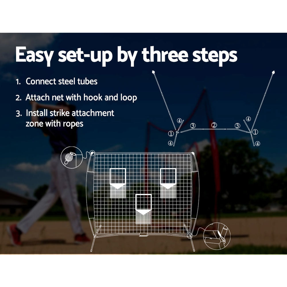 Soccer & Soccer Accessories: Everfit 1.8m Football Soccer Net Portable Goal Net Training 3 Target Zone