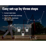 Soccer & Soccer Accessories: Everfit 1.8m Football Soccer Net Portable Goal Net Training 3 Target Zone