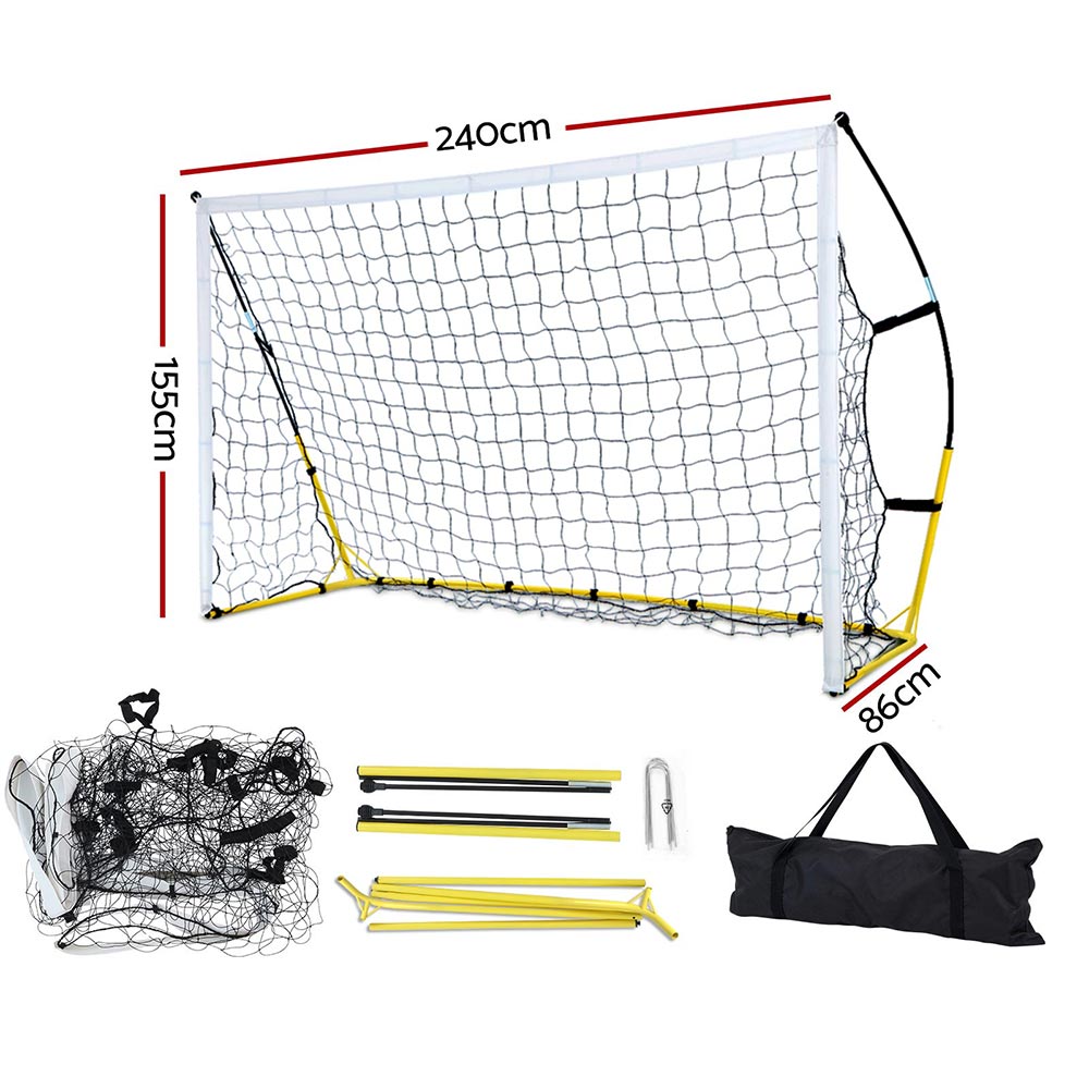 Soccer & Soccer Accessories: Everfit 2.4m Football Soccer Net Portable Goal Net Rebounder Sports Training