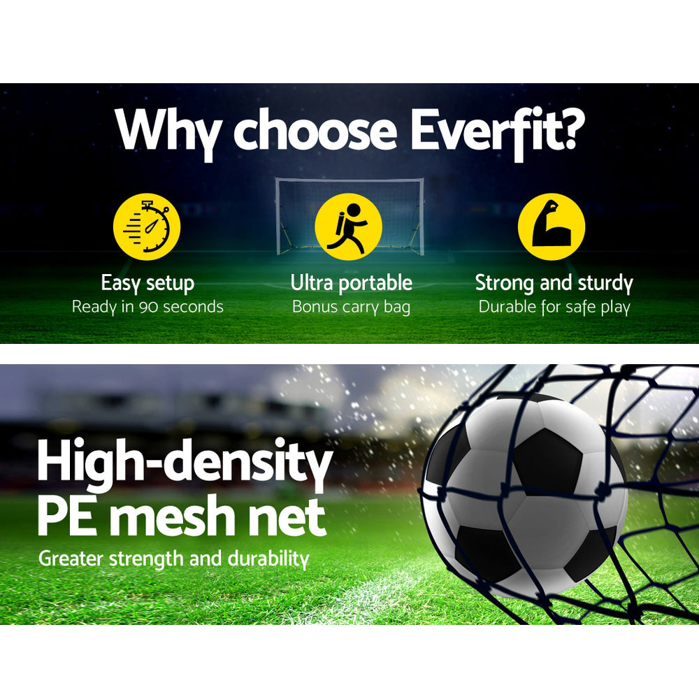 Soccer & Soccer Accessories: Everfit 2.4m Football Soccer Net Portable Goal Net Rebounder Sports Training