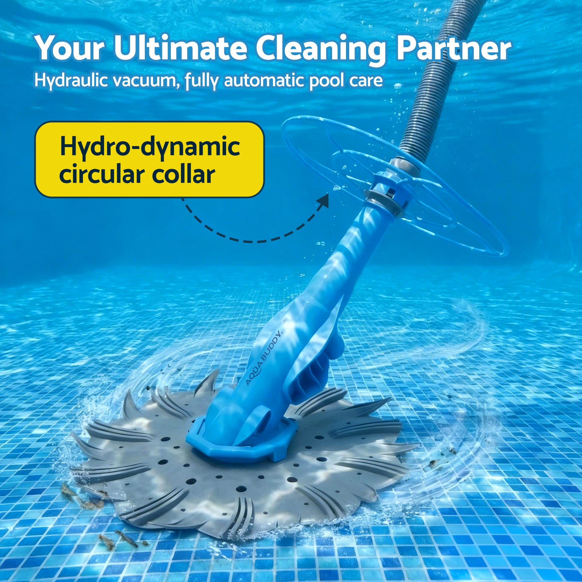 Pool Sweeps & Vacuums: Aqua Buddy Vacuum Pool Cleaner Automatic Swimming Pool Floor Climb Wall Grey