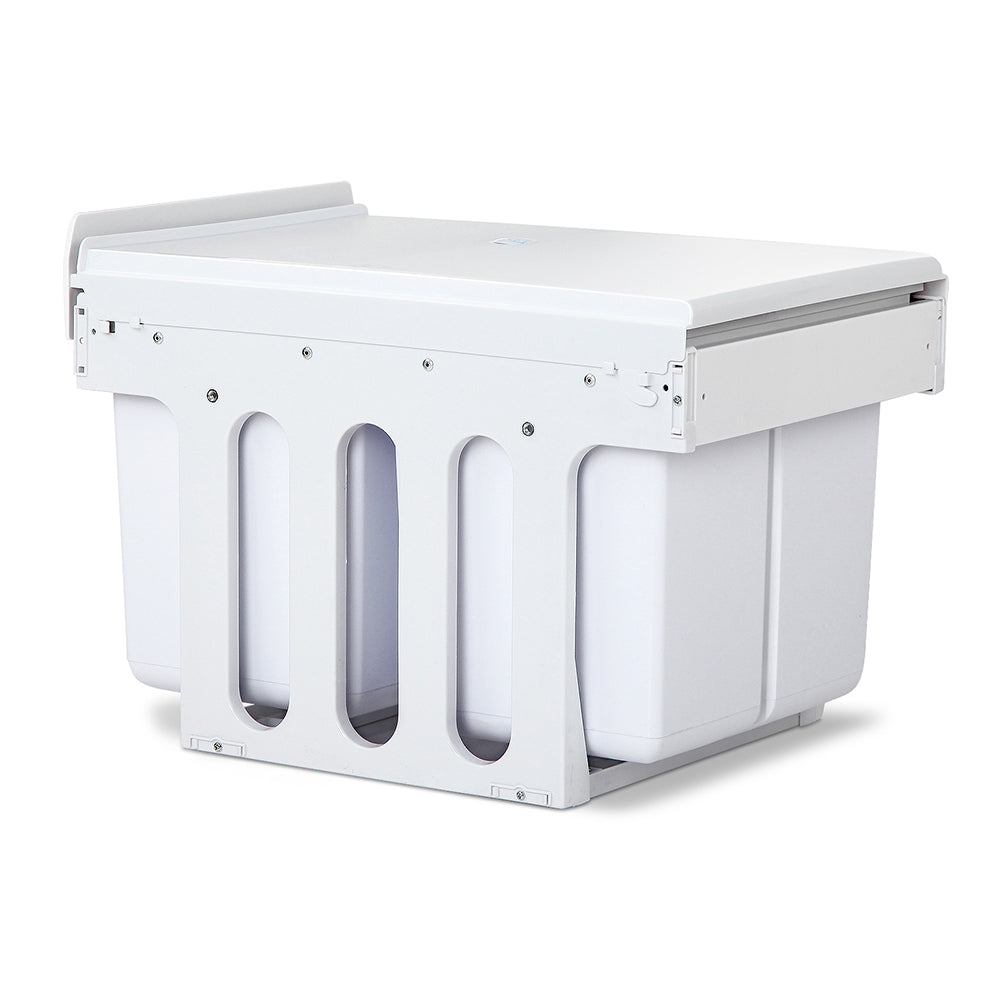 Pull Out Bins: Cefito Pull Out Bin Kitchen Double Basket 2X15L White