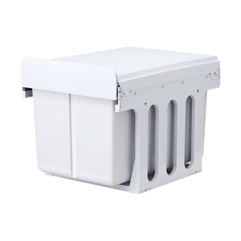 Pull Out Bins: Cefito Pull Out Bin Kitchen Triple Slide Garbage Rubbish Bins Basket White 31L