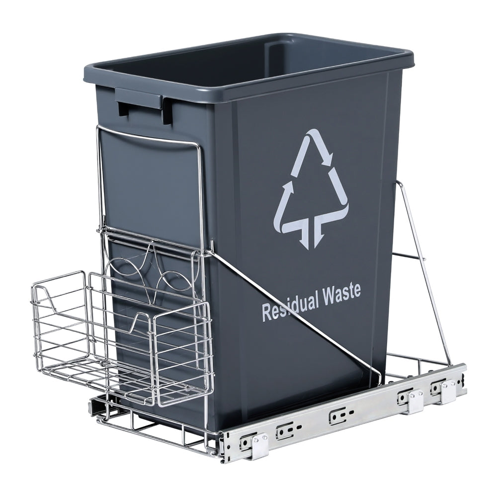 Pull Out Bins: Cefito Pull Out Bin Kitchen Cabinet Slide Garbage Rubbish Bins Basket 40L Grey