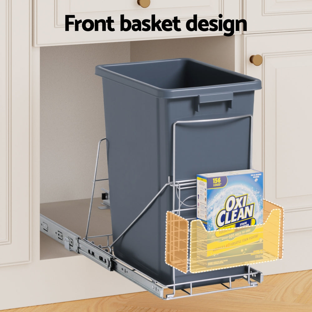 Pull Out Bins: Cefito Pull Out Bin Kitchen Cabinet Slide Garbage Rubbish Bins Basket 40L Grey