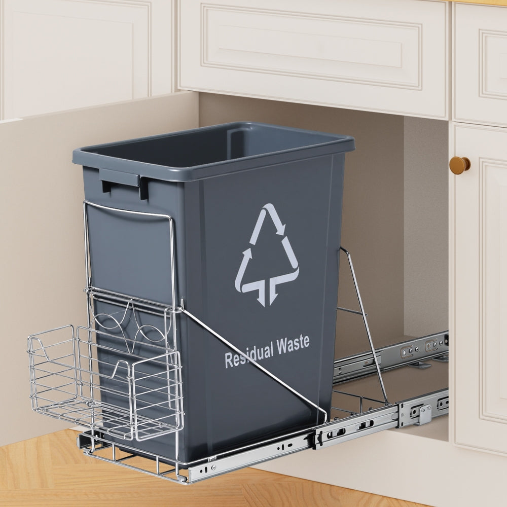 Pull Out Bins: Cefito Pull Out Bin Kitchen Cabinet Slide Garbage Rubbish Bins Basket 40L Grey