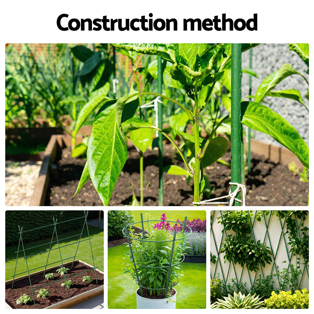 Outdoor Play Equipment: Green Fingers Garden Stakes Metal Plant Support 48pcs 60x1.1CM