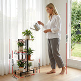 Pots, Planters & Accessories: Artiss 4 Tiers Plant Stand Metal Flower Pots Shelf Indoor Outdoor Garden Home