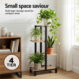 Pots, Planters & Accessories: Artiss 4 Tiers Plant Stand Metal Flower Pots Shelf Indoor Outdoor Garden Home