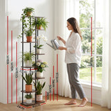 Pots, Planters & Accessories: Artiss 8 Tiers Plant Stand Metal Flower Pots Shelf Indoor Outdoor Garden Home