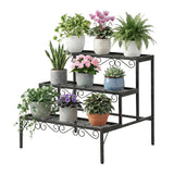 Pots, Planters & Accessories: Artiss Plant Stand 3 Tier Metal Corner Plant Shelf Multiple Flower Holder Rack