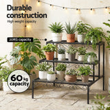 Pots, Planters & Accessories: Artiss Plant Stand 3 Tier Metal Corner Plant Shelf Multiple Flower Holder Rack