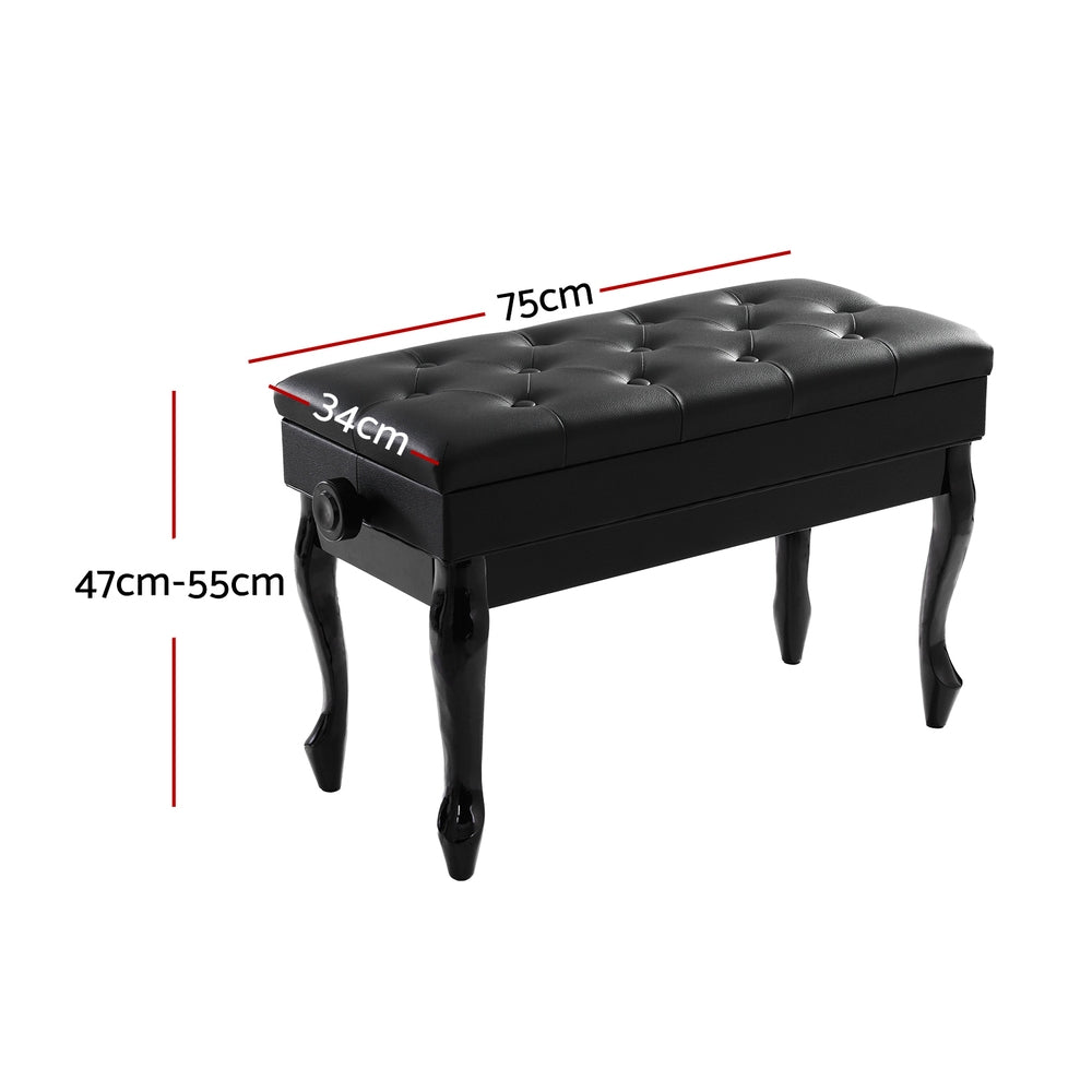 Table & Bar Stools: Alpha Piano Bench Stool Adjustable Height Keyboard Seat