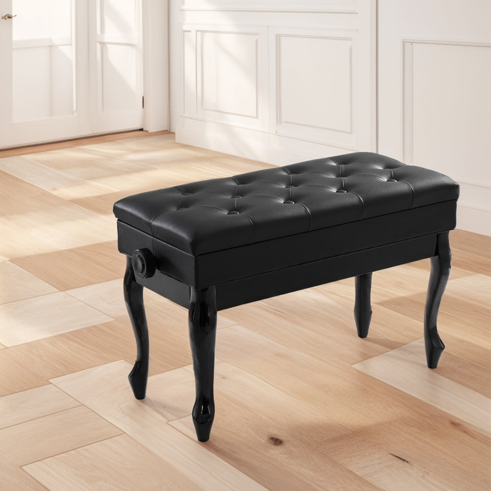 Table & Bar Stools: Alpha Piano Bench Stool Adjustable Height Keyboard Seat