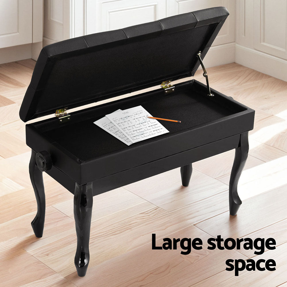 Table & Bar Stools: Alpha Piano Bench Stool Adjustable Height Keyboard Seat