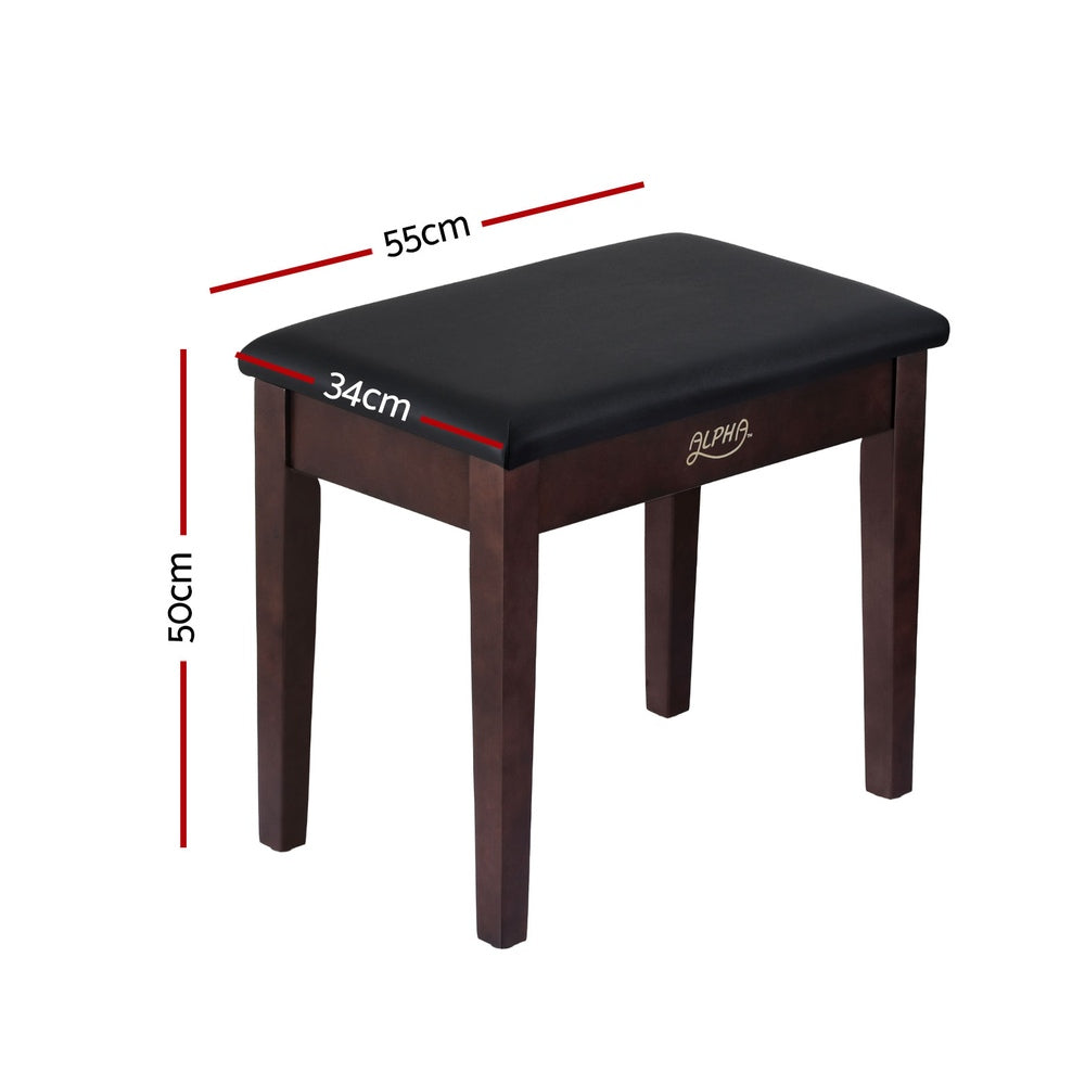 Ottomans & Footstools: Alpha Piano Bench Stool with Storage Wooden PU Leather