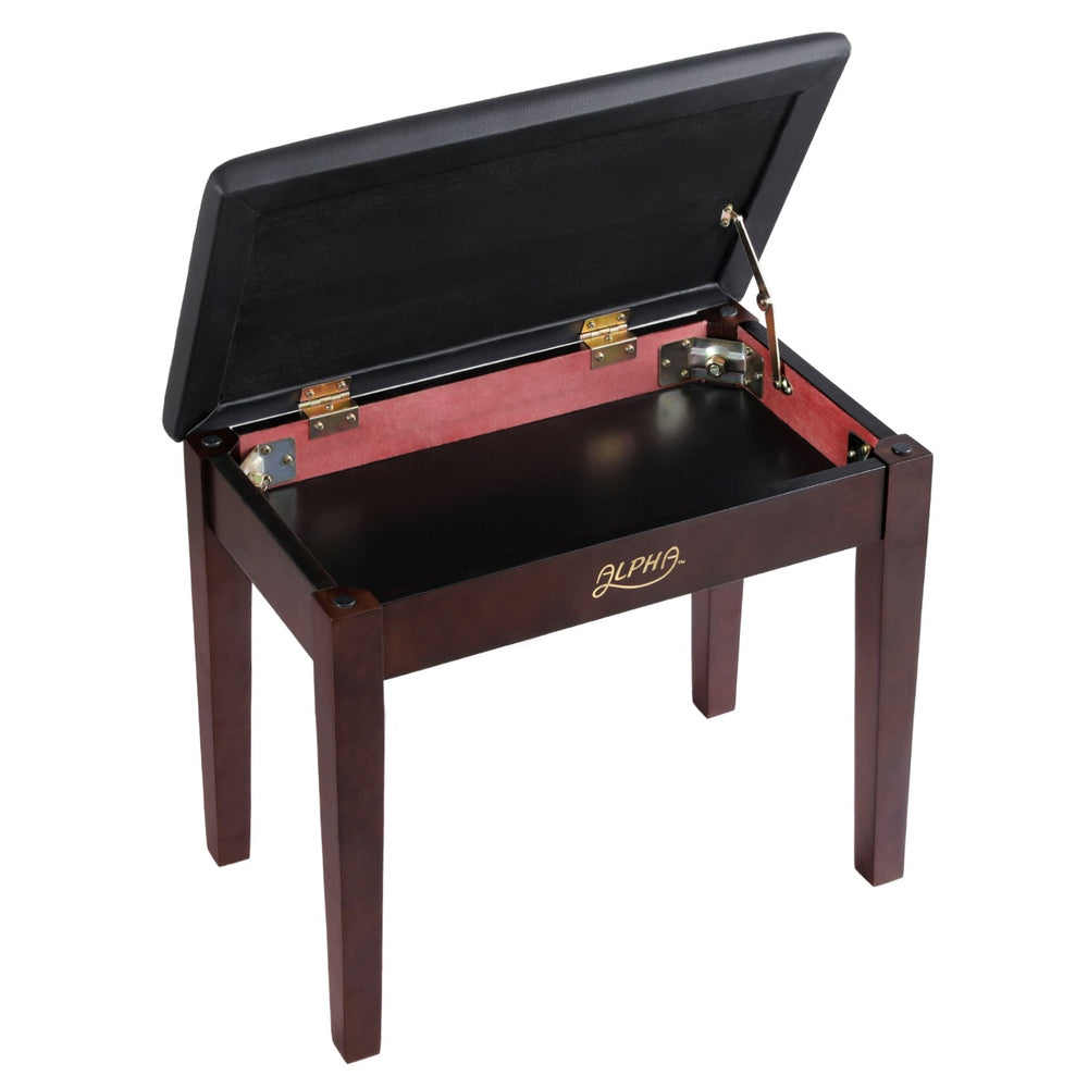 Ottomans & Footstools: Alpha Piano Bench Stool with Storage Wooden PU Leather