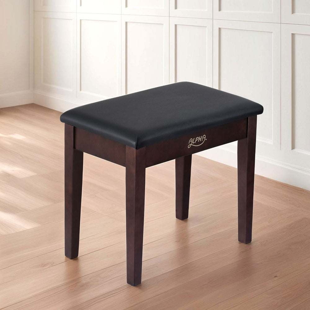 Ottomans & Footstools: Alpha Piano Bench Stool with Storage Wooden PU Leather