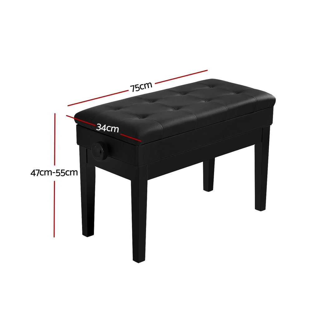 Table & Bar Stools: Alpha Piano Bench Stool Adjustable Height Keyboard Seat
