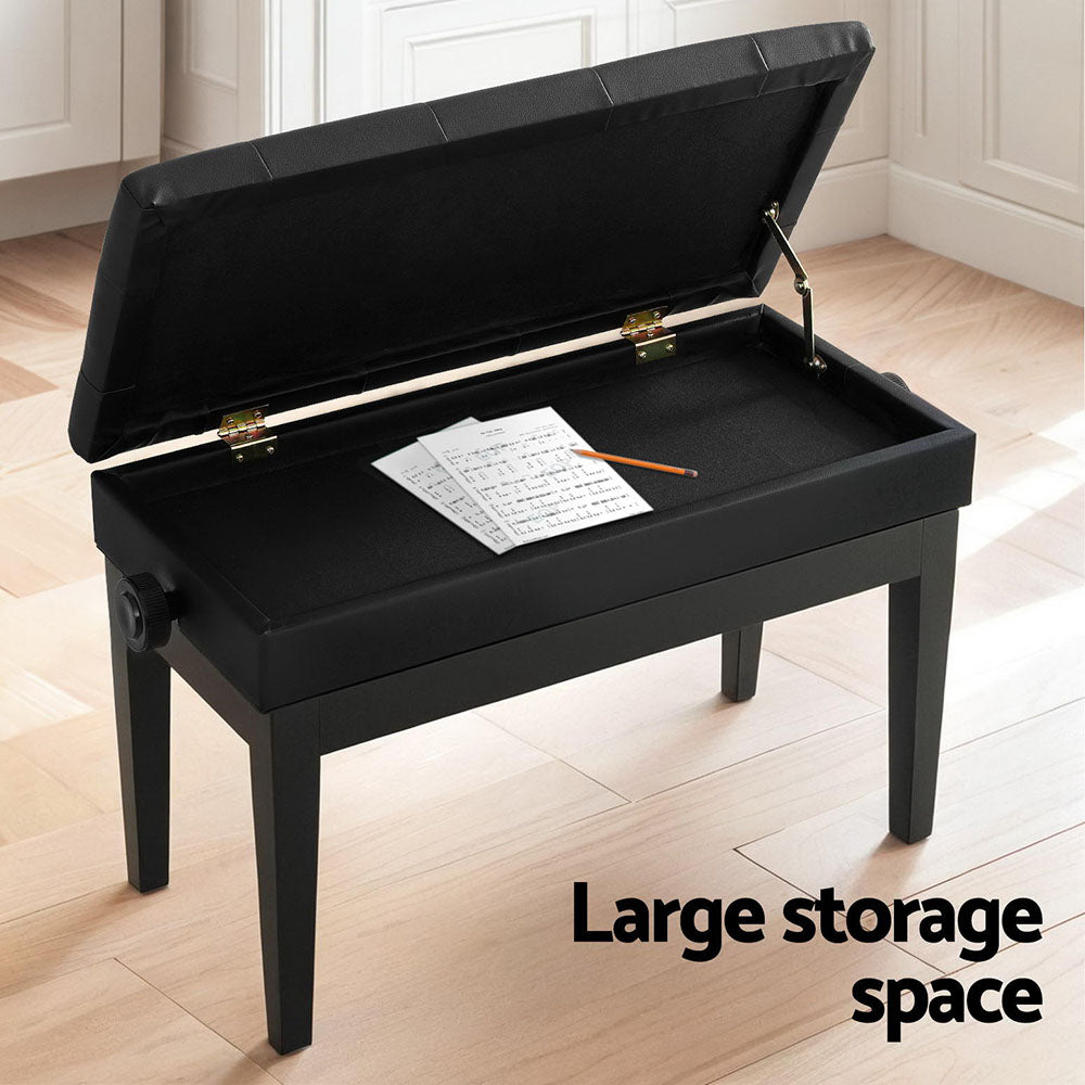 Table & Bar Stools: Alpha Piano Bench Stool Adjustable Height Keyboard Seat