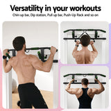 Gymnastics: Multi-Grip Pull Up Bar Doorway Chin Up Horizontal Bar Home Gym Workout 101cm Length
