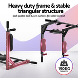 Everfit Pull Up Bar Dip Station Multi Gym 150kg Home Power Station Black Red