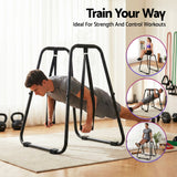 Gymnastics: Everfit Dip Station Parallel Bars Heavy Duty Home Gym Stand Calisthenics Black