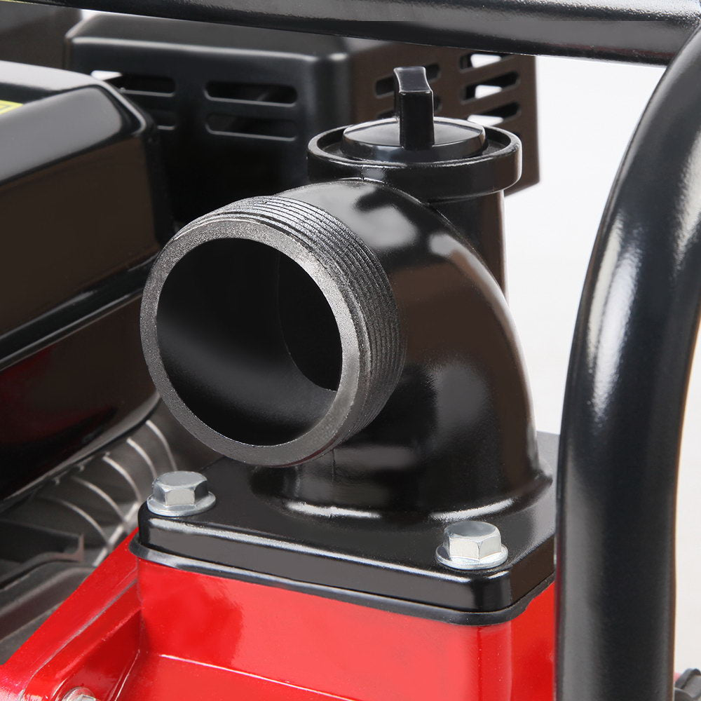 Irrigation Pumps: Giantz Petrol Water Pump 7HP Max, 2" High Flow 4-Stroke Engine Transfer Fire Fighting Pumps Rain Tank Oil Irrigation Garden Farm Pond Outdoor Irrigations, w Hose Fittings Inlet Filter Rubber Feet Red