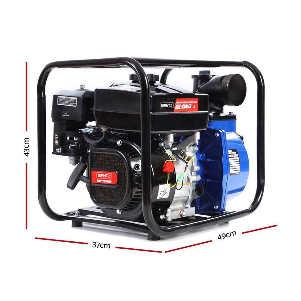 Irrigation Pumps: Giantz 3" Petrol Water Pump 7HP Max 4-Stroke 210cc High Flow 60,000L/H Max Transfer Engine, Fire Fighting Irrigation Rain Tank Pond Garden Farm, Includes Hose Fittings Inlet Filter & Rubber Feet, Blue