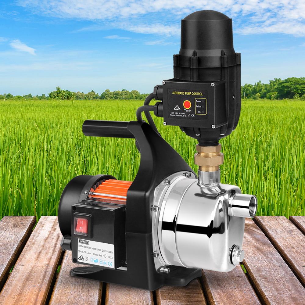 Irrigation Pumps: Giantz Garden Water Pump 1500W Max. High Pressure Tank Rain Farm Irrigation Black