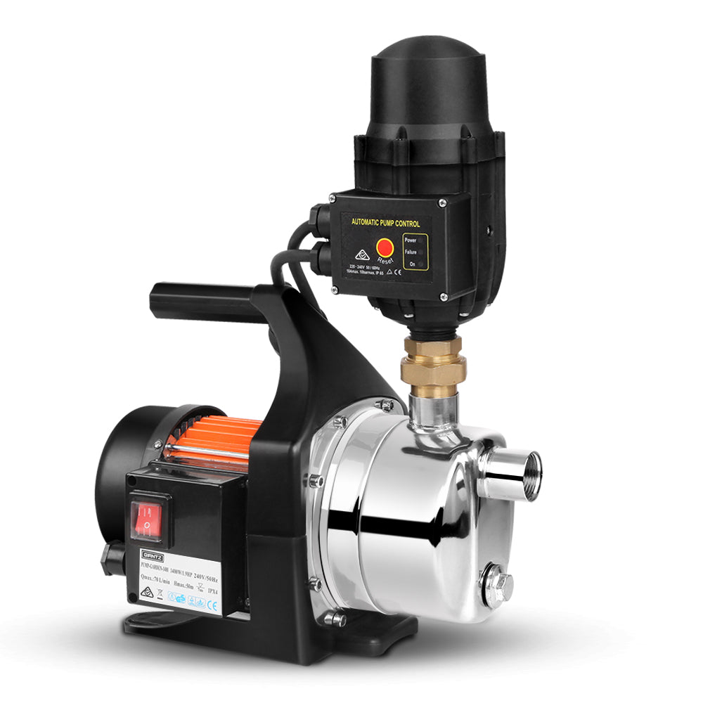 Irrigation Pumps: Giantz Garden Water Pump 1500W Max. High Pressure Tank Rain Farm Irrigation Black