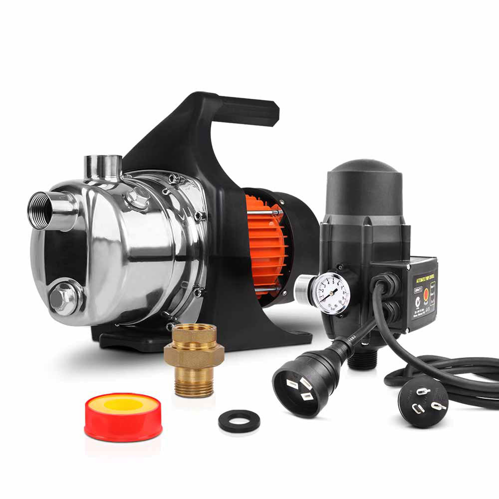 Irrigation Pumps: Giantz Garden Water Pump 1500W Max. High Pressure Tank Rain Farm Irrigation Black