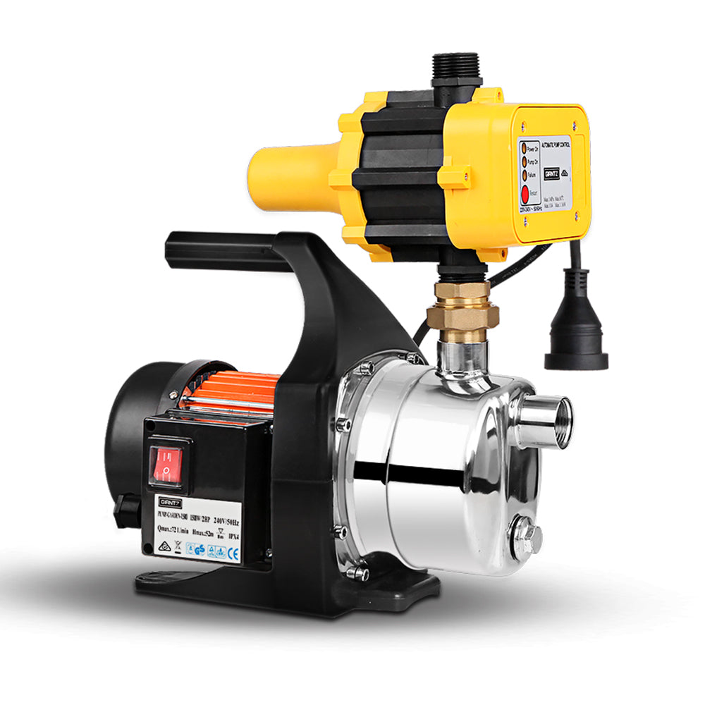 Irrigation Pumps: Giantz Garden Water Pump High Pressure 1500W Max. Tank Rain Farm Irrigation House Yellow