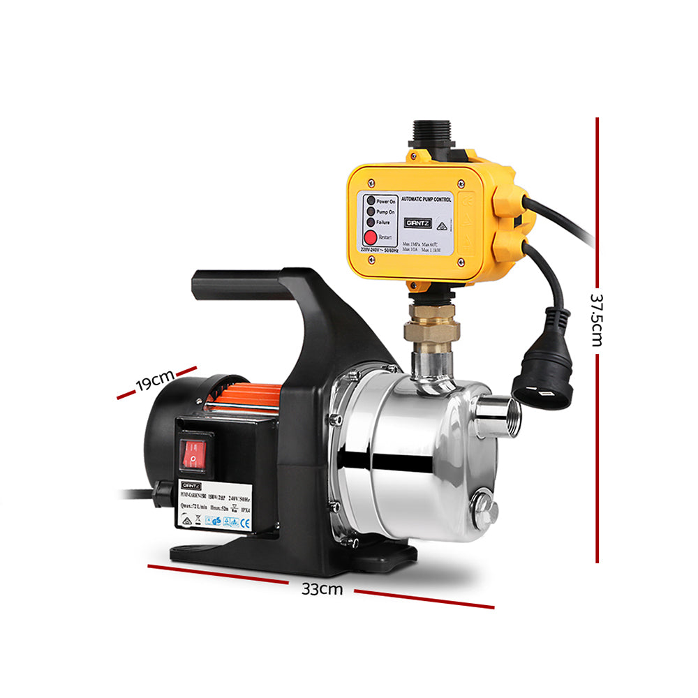 Irrigation Pumps: Giantz Garden Water Pump High Pressure 1500W Max. Tank Rain Farm Irrigation House Yellow