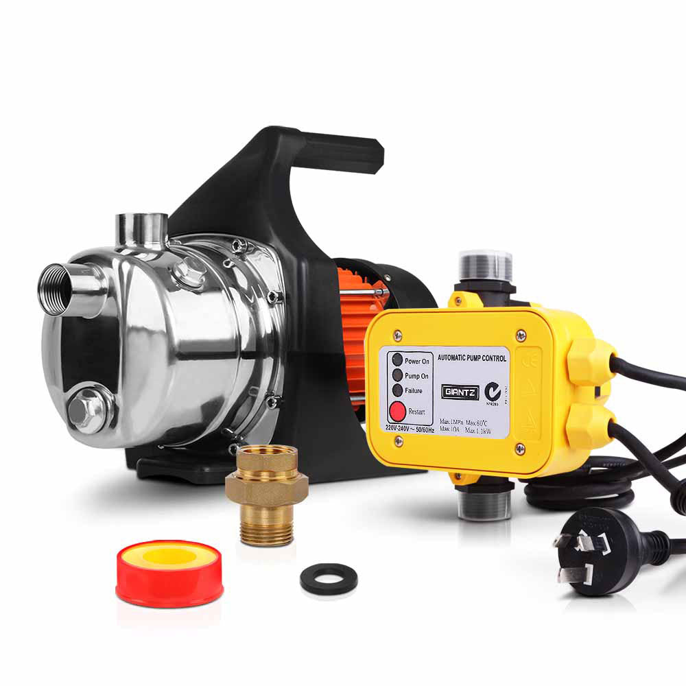 Irrigation Pumps: Giantz Garden Water Pump High Pressure 1500W Max. Tank Rain Farm Irrigation House Yellow
