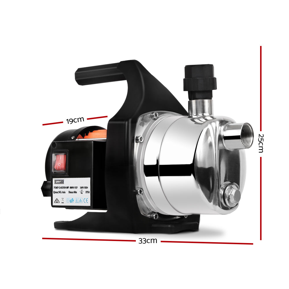 Irrigation Pumps: Giantz Garden Water Pump High Pressure 800W Max Tank Rain Farm Irrigation House