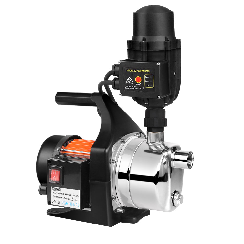 Irrigation Pumps: Giantz Garden Water Pump High Pressure 800W Max. Tank Rain Farm Irrigation House Black