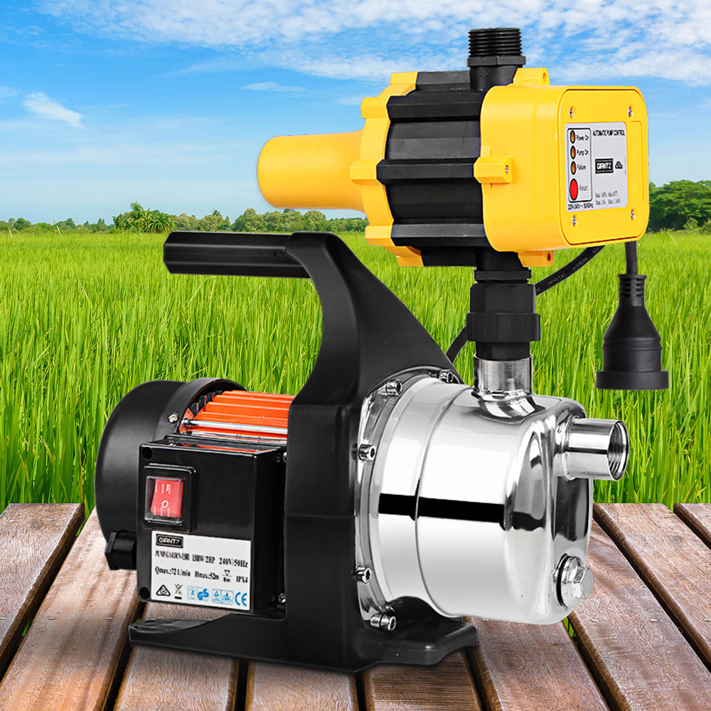 Irrigation Pumps: Giantz Garden Water Jet Pump High Pressure 800W Max. Tank Rain Farm Irrigation Yellow