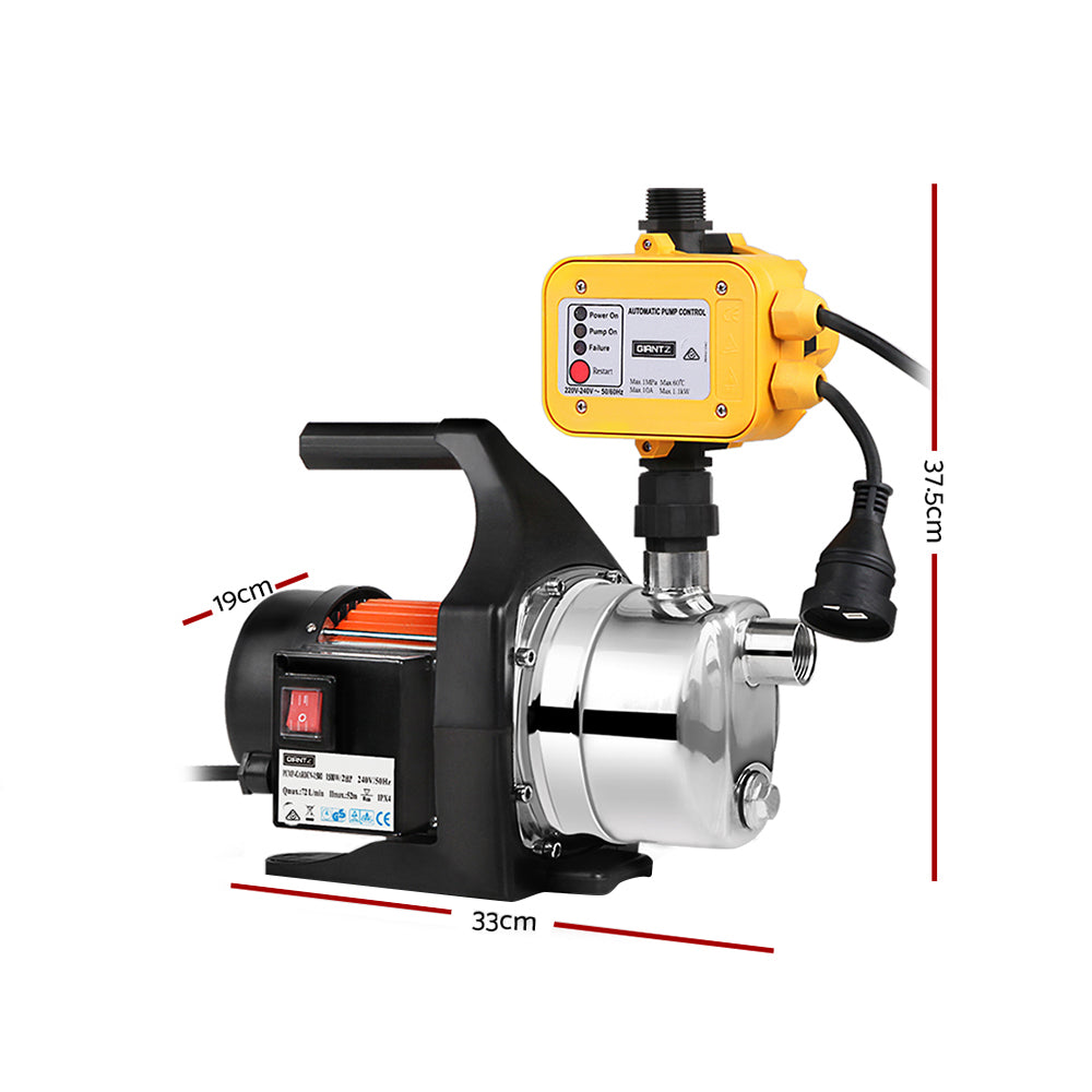 Irrigation Pumps: Giantz Garden Water Jet Pump High Pressure 800W Max. Tank Rain Farm Irrigation Yellow