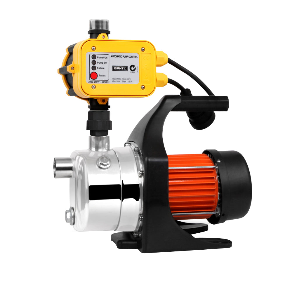 Irrigation Pumps: Giantz Garden Water Jet Pump High Pressure 800W Max. Tank Rain Farm Irrigation Yellow