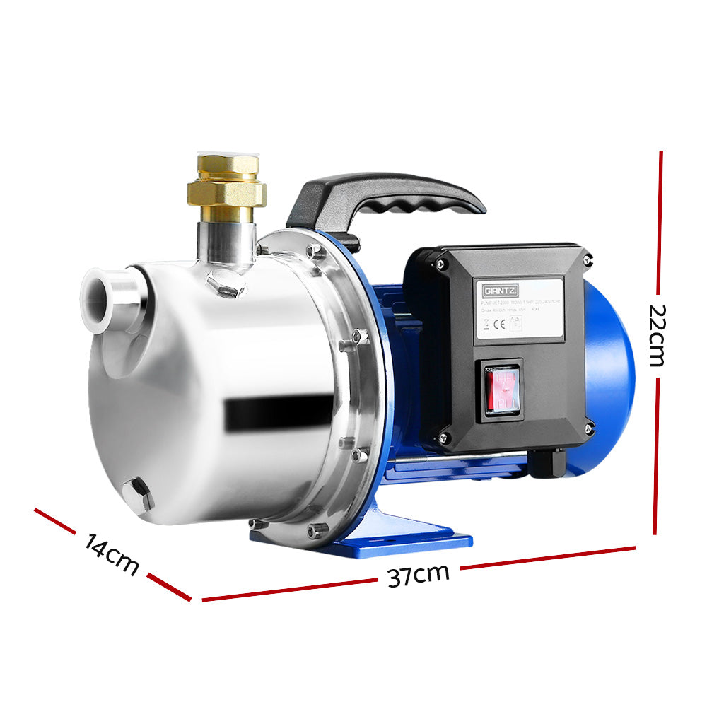 Irrigation Pumps: Giantz Garden Water Jet Pump High Pressure 1100W Tank Rain Farm Irrigation House