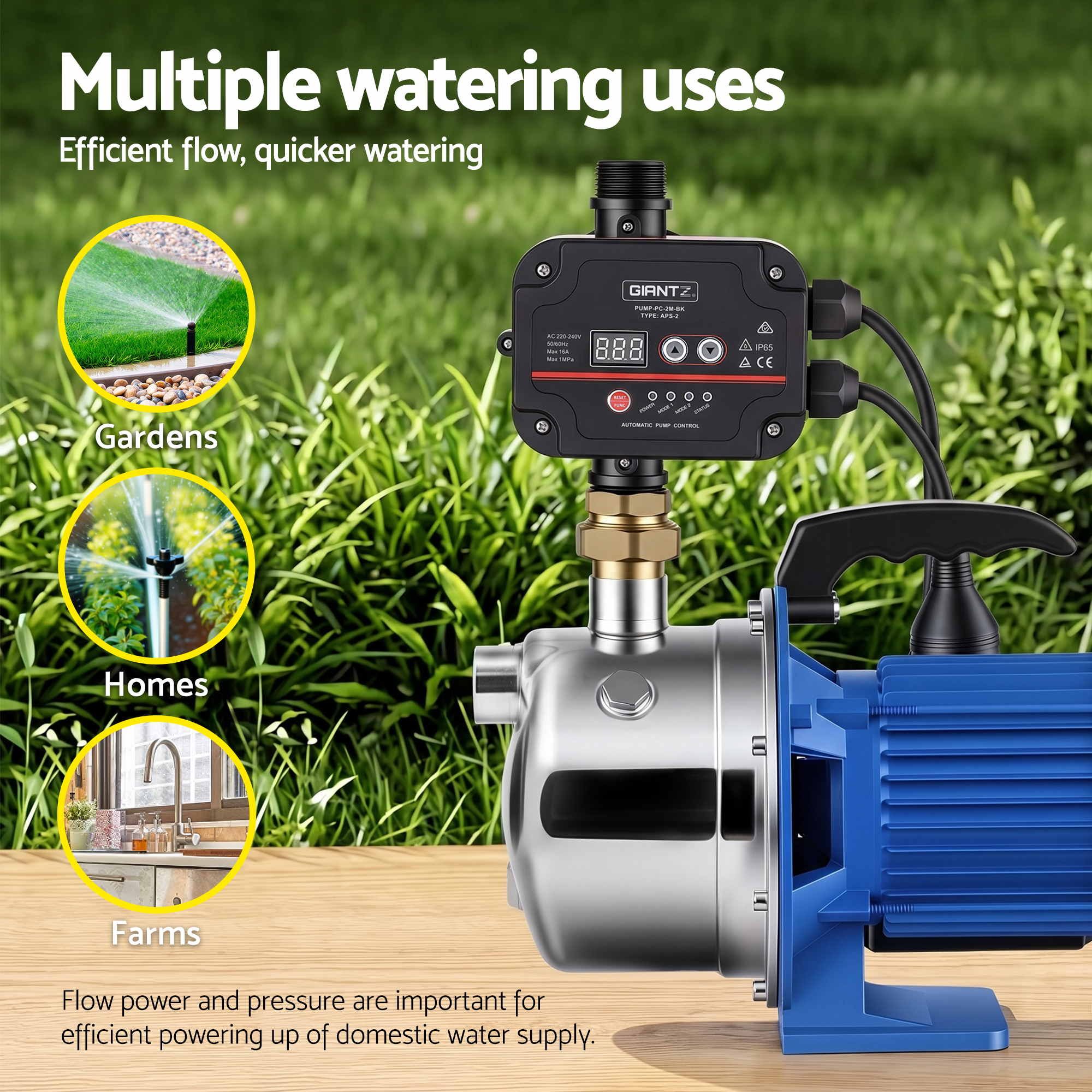 Giantz Garden Water Jet Pump Auto Controller 1100W Tank Rain Farm Irrigation