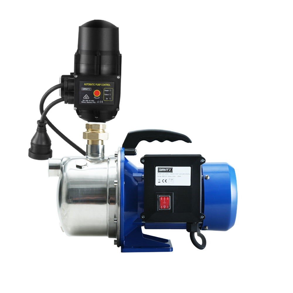 Irrigation Pumps: Giantz Garden Water Jet Pump High Pressure 1100W Tank Rain Farm Irrigation Black