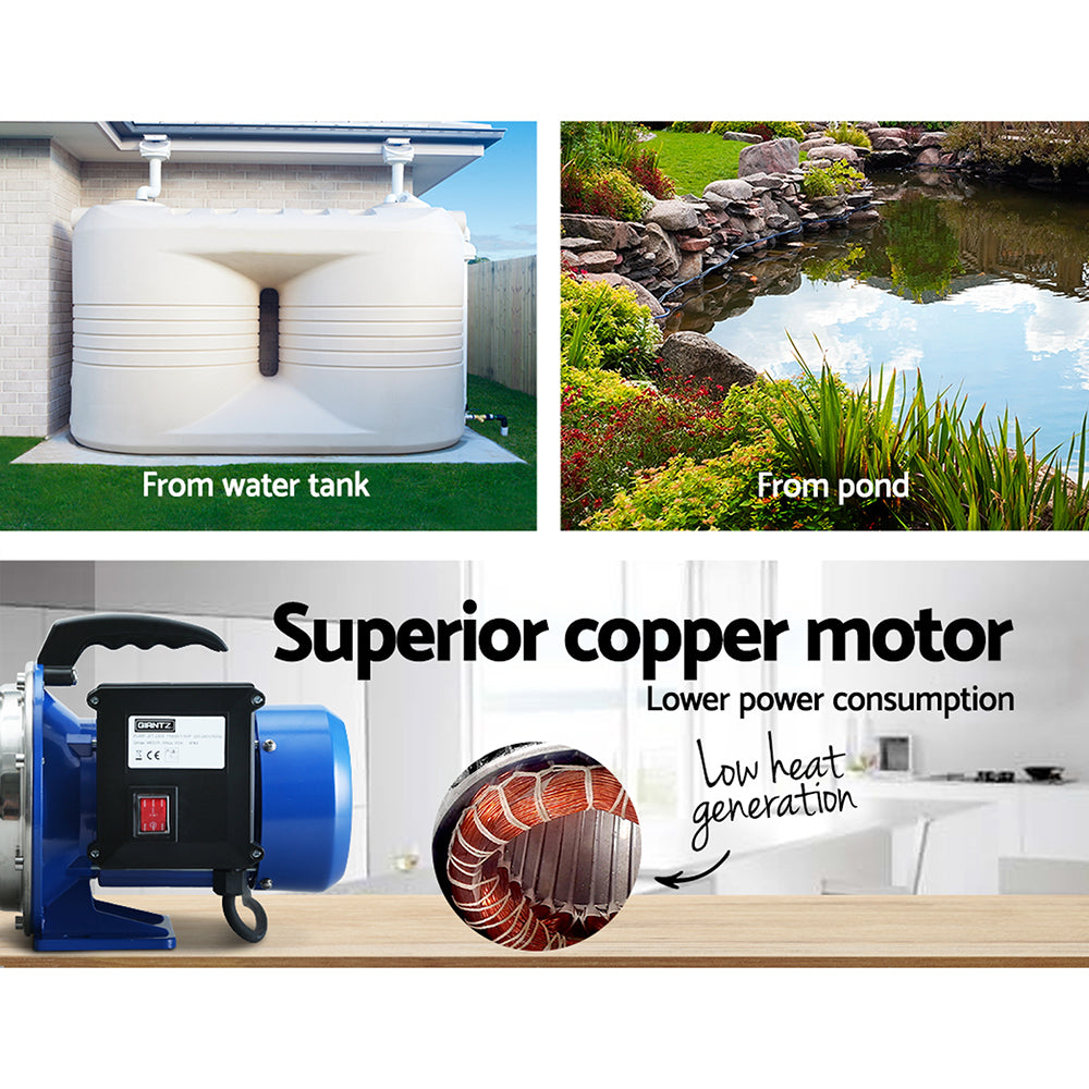Irrigation Pumps: Giantz Garden Water Jet Pump High Pressure 1100W Tank Rain Farm Irrigation Black