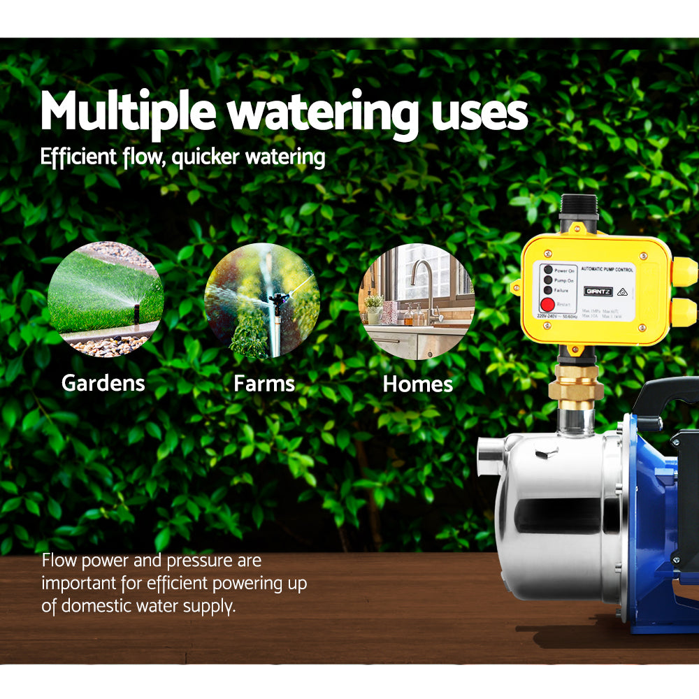 Irrigation Pumps: Giantz Garden Water Pump Jet High Pressure Controller Stage Irrigation Max. 4600L/H
