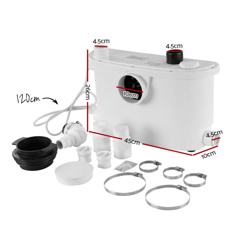 Sewage Pumps: Giantz Macerator Sewerage Pump Waste Water Marine Toilet Disposal Unit Clean