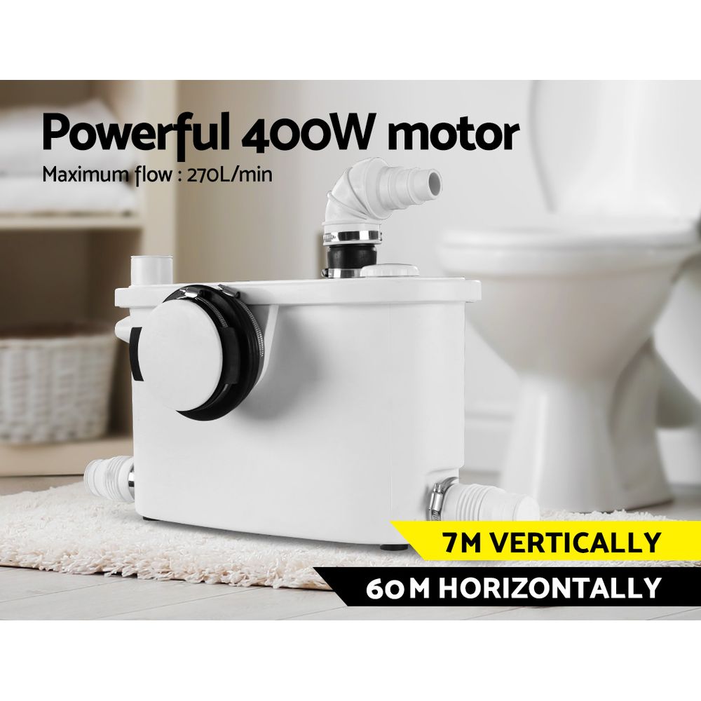 Sewage Pumps: Giantz Macerator Sewerage Pump Waste Water Marine Toilet Disposal Unit Clean
